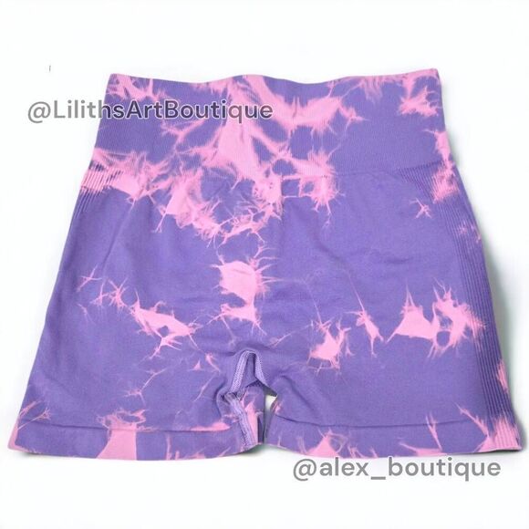 🖤Tie Dye Runched Sport Shorts(E099)-Size S for Women - Picture 2 of 5